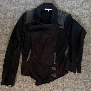 Burning Torch cashmere and leather jacket